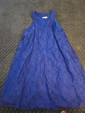 Lilly Pulitzer Cobalt Blue One-Shoulder Lace Dress